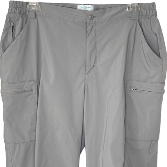 LL Bean Tropicwear Cargo Capris Quick Dry - Frost Gray - L - Picture 3 of 8